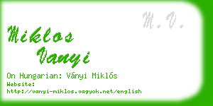 miklos vanyi business card