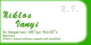 miklos vanyi business card